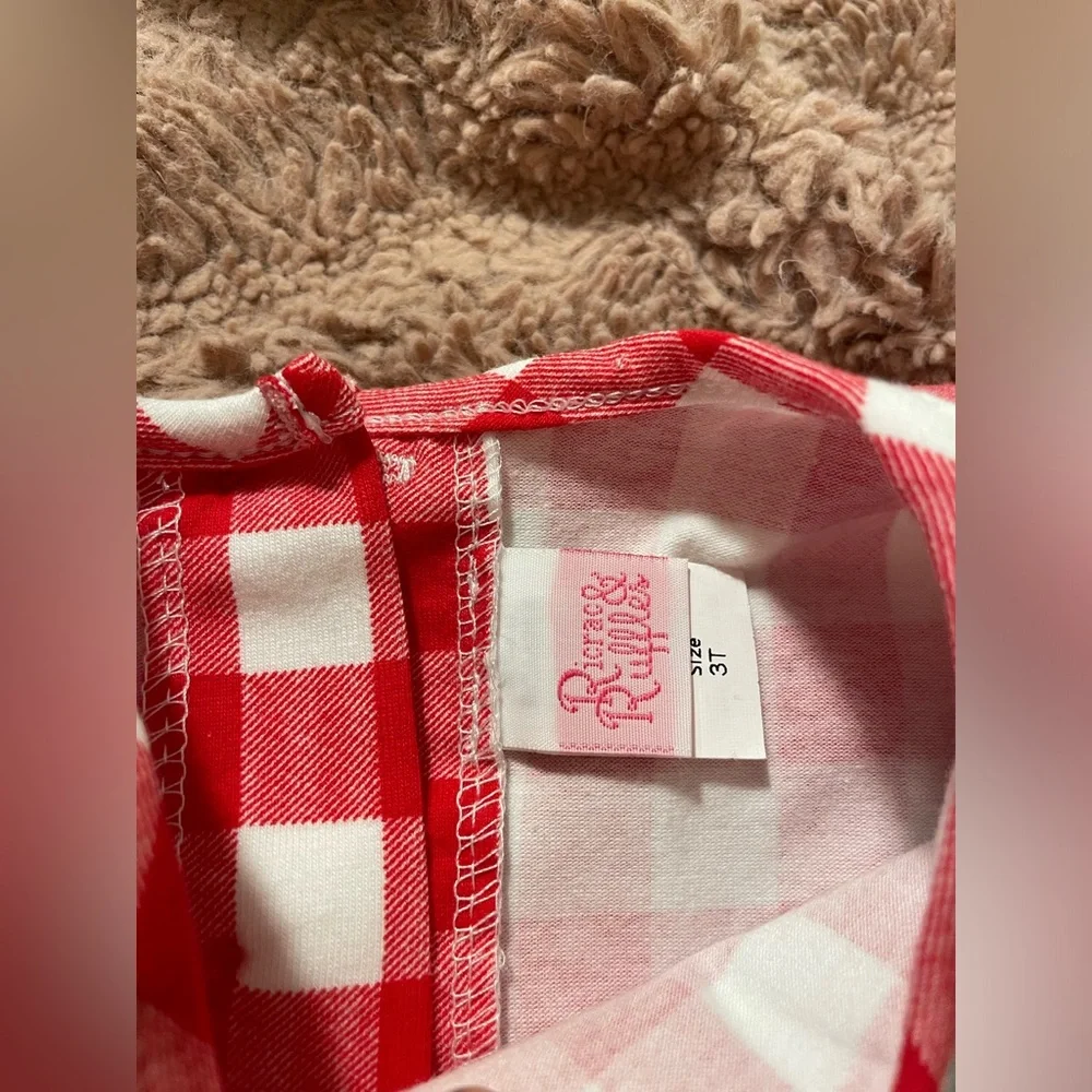 NWT RicRac and Ruffles One Piece Red Gingham with Cherries and Strawberries